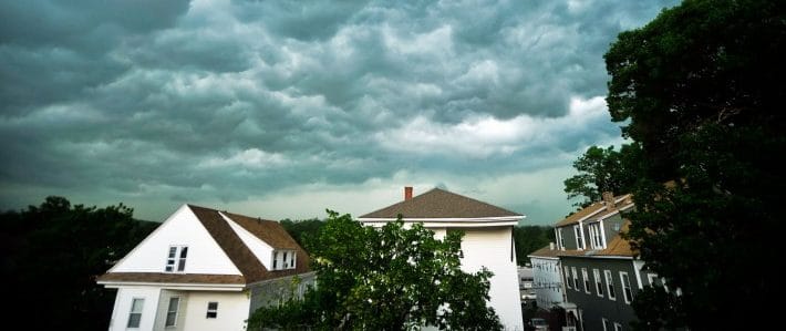 Storm over houses