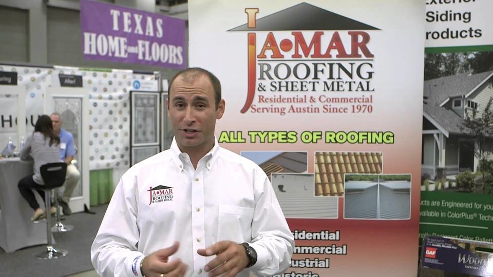 jamar roofing representative at the home and garden show 2015