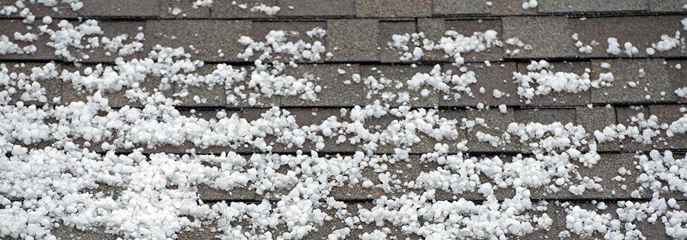 roof covered in hail stones